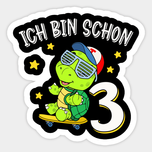 Coole Kinder Schildkröte 3. Geburtstag Sticker by Foxxy Merch